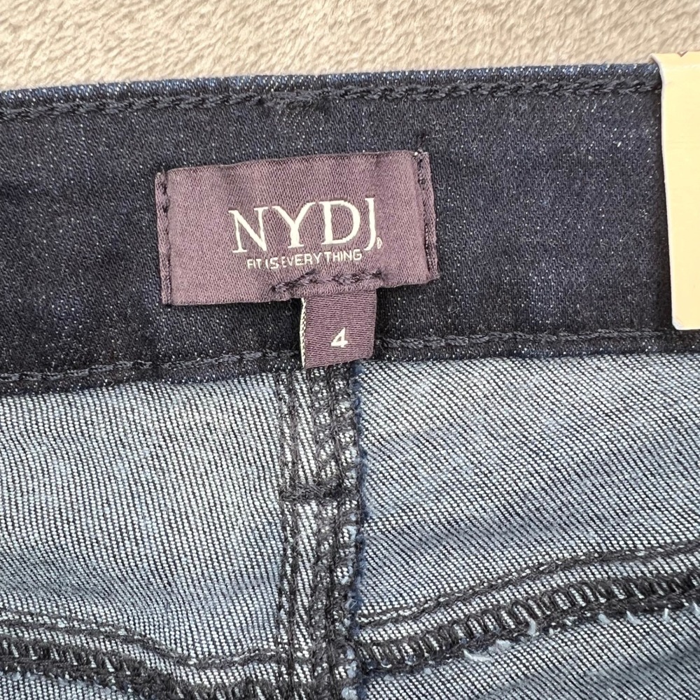 NYDJ Marilyn Straight Jeans Womens 4 Dark Blue Rinse Stretch Lift Tuck Denim New - Picture 13 of 15